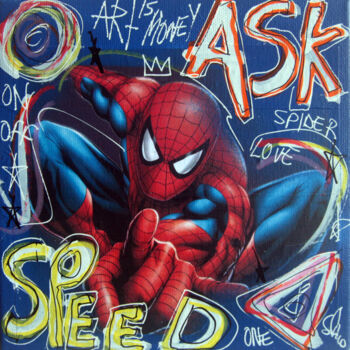 Malarstwo zatytułowany „SPACO Spiderman, 20…” autorstwa Spaco, Oryginalna praca, Kolaże