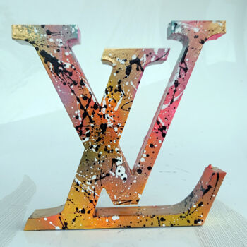 Sculpture titled "SPACO Vuitton Gold,…" by Spaco, Original Artwork, Resin