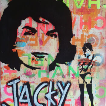 Painting titled "SPACO Jacky chanel…" by Spaco, Original Artwork, Spray paint Mounted on Wood Stretcher frame