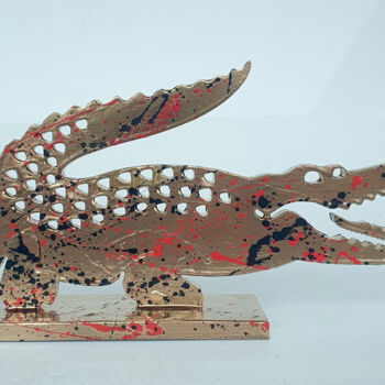 Sculpture titled "SPACO Lacoste gold…" by Spaco, Original Artwork, Resin