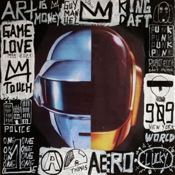 Peinture intitulée "SPACO Daft Punk, 20…" par Spaco, Œuvre d'art originale, Acrylique