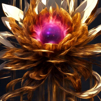 Digital Arts titled "Cosmos Flower" by Spik3, Original Artwork, Digital Painting