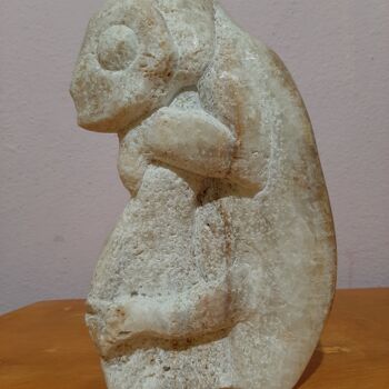 Скульптура под названием "Σαύρα" - Spiros Gremo, Подлинное произведение искусства, Камень