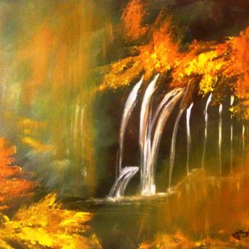 Картина под названием "Waterfall" - Tatiana Sragar, Подлинное произведение искусства, Масло