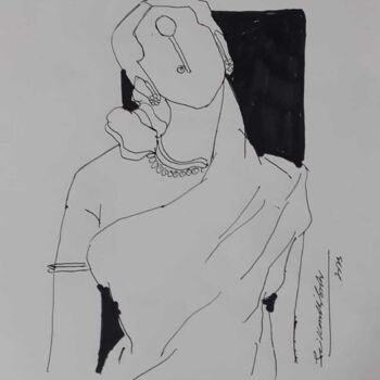 Desenho intitulada "Beauty" por Srikanth Babu Adepu, Obras de arte originais, Marcador