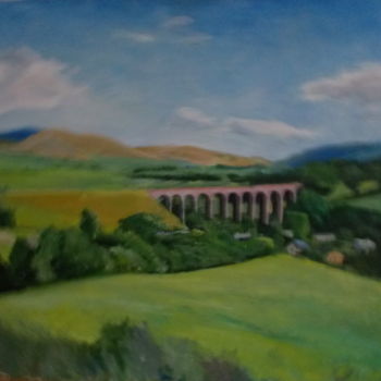 Painting titled "Bridge to Scotland." by Stanislav Khodak, Original Artwork, Oil