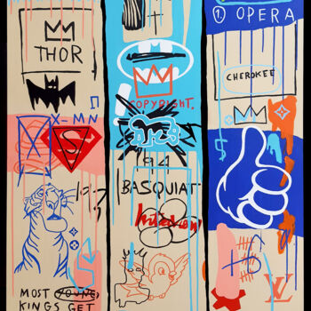 Painting titled "Basquiat by STAN #2" by Stan, Original Artwork, Acrylic