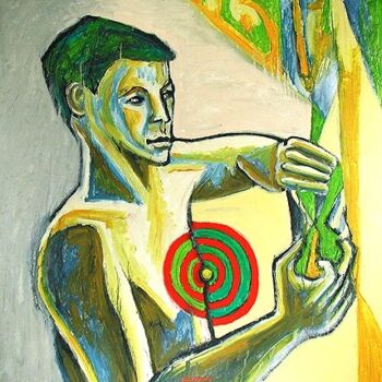 Painting titled "ID 1100 Human being…" by Stanislaus Szypura (Stacho), Original Artwork