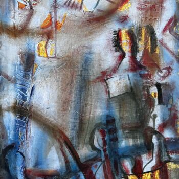 Картина под названием "Leaffall" - Stanislav Yushkov, Подлинное произведение искусства, Темпера Установлен на Деревянная рам…