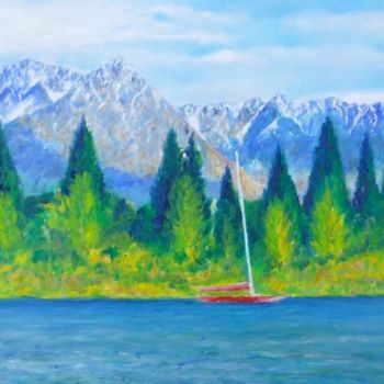 Painting titled "Lake Wakatipu" by Stan Sweeney, Original Artwork
