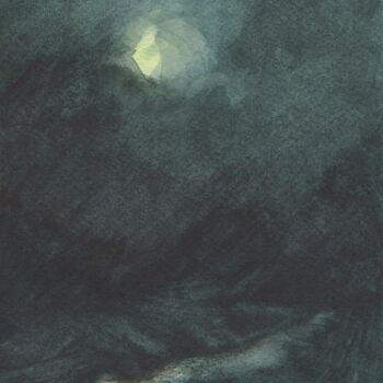 Malerei mit dem Titel "Mitternacht" von Stefan Bock, Original-Kunstwerk, Aquarell