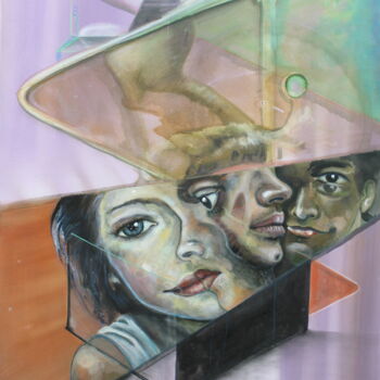 Painting titled "Wir" by Stefani Ruprecht, Original Artwork, Acrylic Mounted on Wood Stretcher frame