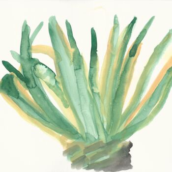 Peinture intitulée "Aloe" par Stefania Eucalipti, Œuvre d'art originale, Aquarelle