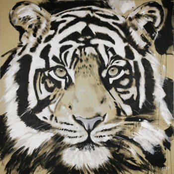 Pittura intitolato "BIG CAT - TIGER #5" da Stefanie Rogge, Opera d'arte originale, Acrilico
