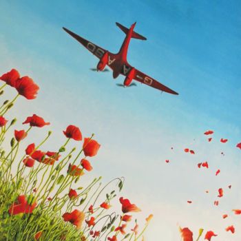 Pintura titulada "Rouge printemps" por Passionavion, Obra de arte original, Gouache