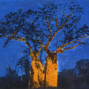 "Baobabs Australie" başlıklı Tablo Stéphane Korb tarafından, Orijinal sanat, Petrol