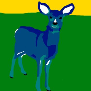 Arte digitale intitolato "La Biche Bleu" da Stephane Pruvot, Opera d'arte originale, Pittura digitale