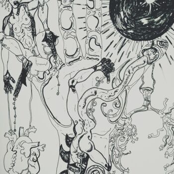 Drawing titled "les prophètes" by Stéphanie Mélusine, Original Artwork, Ink