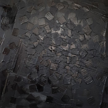 Peinture intitulée "Monochrome Noir 31" par Stéphanie Menard, Œuvre d'art originale, Acrylique Monté sur Châssis en bois