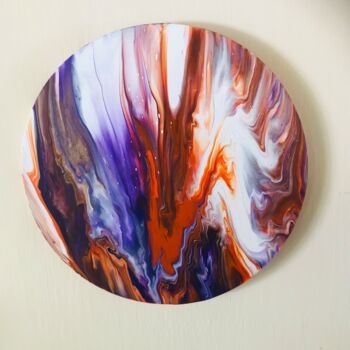 Painting titled "Fire Opale 2" by Stephanie Favier, Original Artwork, Acrylic Mounted on Wood Stretcher frame