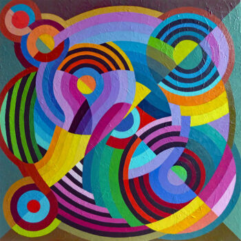 Painting titled "A COMPOSITION OF RH…" by Stephen Conroy, Original Artwork, Acrylic Mounted on Wood Stretcher frame