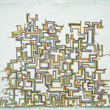 Pintura titulada "Interstitial struct…" por Stephen Grossman, Obra de arte original, Gouache