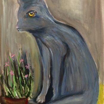 "The Blue Cat" başlıklı Tablo Steve Phillips tarafından, Orijinal sanat, Petrol