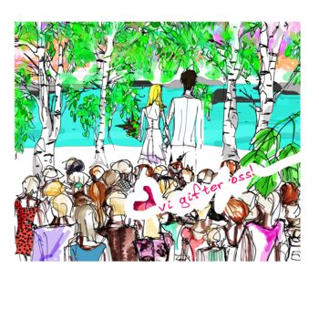Dibujo titulada "WEDDING INVITATION…" por Stina Lundberg, Obra de arte original, Lápiz