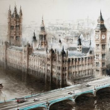 Painting titled "Londres" by Stjepan Lezaic (Pepi), Original Artwork, Watercolor