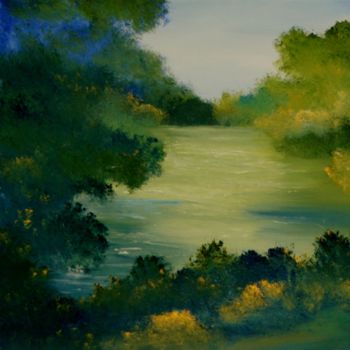 Painting titled "Down by the River" by David Snider, Original Artwork