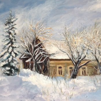 Painting titled "Этюд зимний" by Igor Bochkarev (I B), Original Artwork, Oil