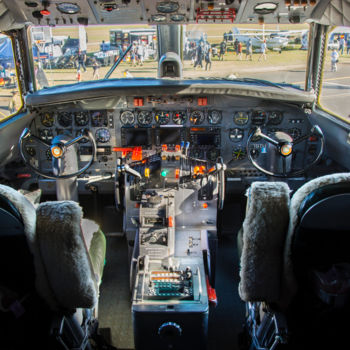 Photography titled "Convair 440 Cockpit" by Stuart Row, Original Artwork, Digital Photography