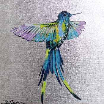 Painting titled "Hummingbird Paintin…" by Viktoria Sukhanova, Original Artwork, Oil
