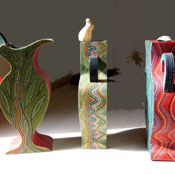 Sculpture titled "Vases in Her Home,…" by Lina Stern, Original Artwork, Wood