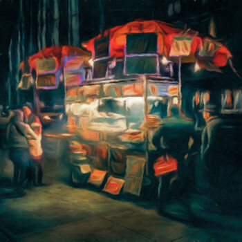 数字艺术 标题为“Street Eats” 由Susan Maxwell Schmidt, 原创艺术品, 数字油画