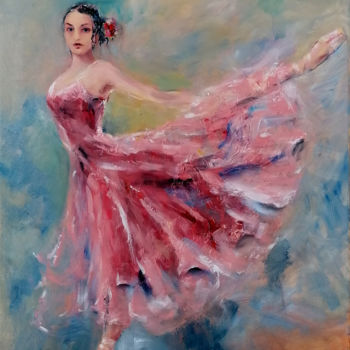 Pink ballerina, Ballet Dancer Watercolor painting, red ballet girl