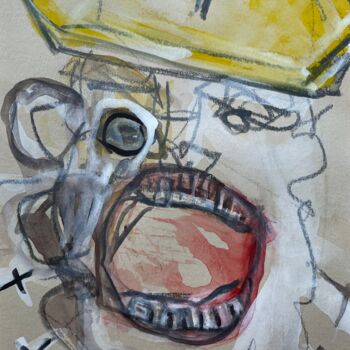 Malerei mit dem Titel "Screaming Pope With…" von Susanne Caecilie Walther, Original-Kunstwerk, Graphit