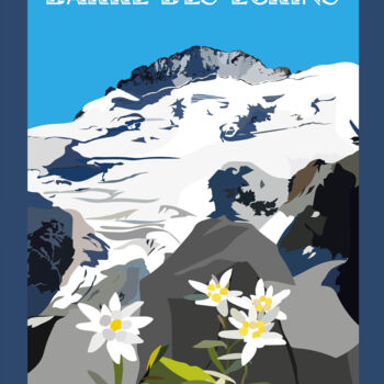 Digital Arts titled "Barre des Ecrins" by Suzanne Bolze, Original Artwork, 2D Digital Work