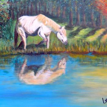 Pintura intitulada "CHEVAL TRANQUILLE" por Suzanne Leseve, Obras de arte originais