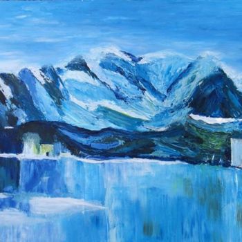 Schilderij getiteld "montagnes glaciales" door Suzanne Leseve, Origineel Kunstwerk