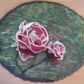 Peinture intitulée "Des roses sous la n…" par Suzanne Plante, Œuvre d'art originale