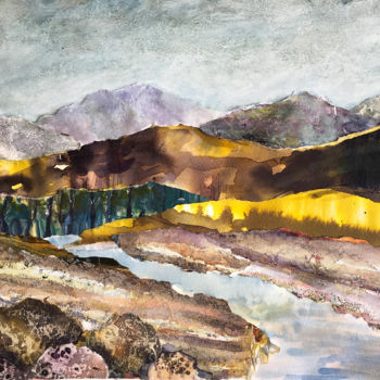 Pintura titulada "Down by the River" por Suzsi Corio, Obra de arte original, Acuarela