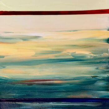 Malarstwo zatytułowany „Red Line Sunset” autorstwa Suzy Martin, Oryginalna praca, Akryl