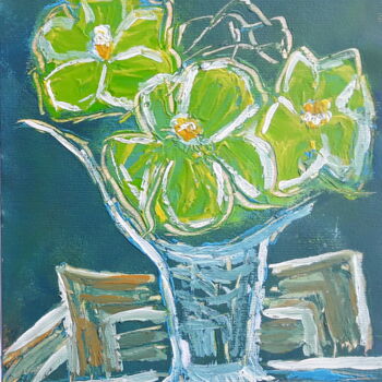 绘画 标题为“Vase mit Blumen” 由Sven W. Dahlke, 原创艺术品, 水粉