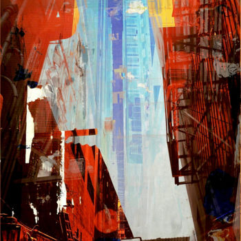 Druckgrafik mit dem Titel "HONG KONG Downtown…" von Sven Pfrommer, Original-Kunstwerk, Analogdruck