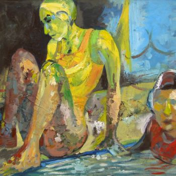 Pittura intitolato "Swimmers II" da Svetlin Kolev, Opera d'arte originale, Olio