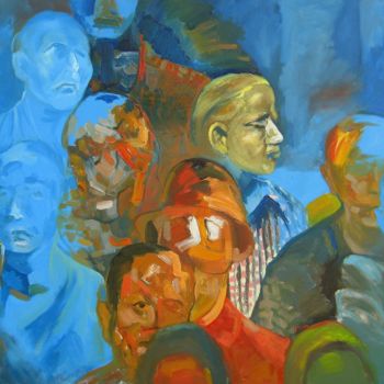Картина под названием "Spectators" - Svetlin Kolev, Подлинное произведение искусства, Масло