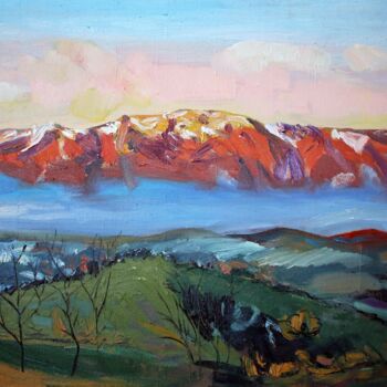 Schilderij getiteld "Old Mountain" door Svetlin Kolev, Origineel Kunstwerk, Olie