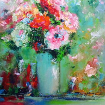 Painting titled "Sunny bouquet" by Sveta Shulginova, Original Artwork, Oil