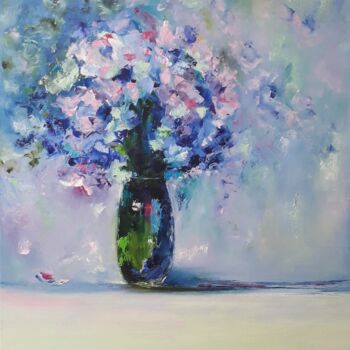 Pittura intitolato "Flowers in a vase" da Sveta Shulginova, Opera d'arte originale, Olio